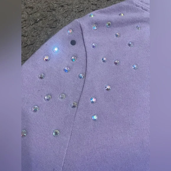 PINK Victoria’s Secret Long Sleeve Crew Neck Shirt Ombre with Rhinestones - Picture 14 of 15